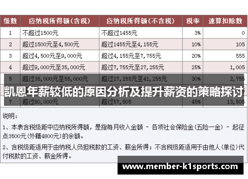凯恩年薪较低的原因分析及提升薪资的策略探讨